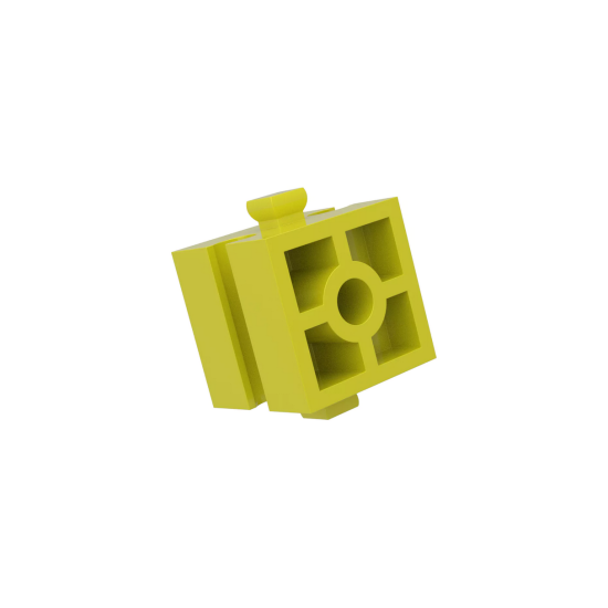 Building Block With Bore Geel Building Block With Bore Geel