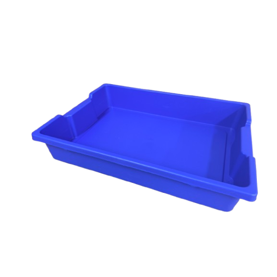 Opbergbak 312 x 427 x 75 mm blauw + deksel + sorteervak