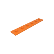 Building plate 15x90 with peg orange