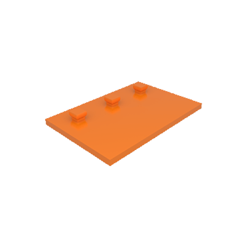 Bauplatte 30x45 mit Zapfen orange
